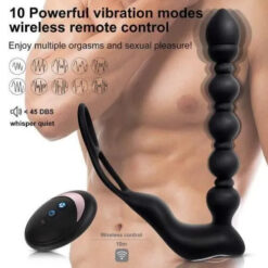 Alternative view of Máy mát xa hậu môn Body Safe rung xoáy 10 chế độ điều khiển từ xa