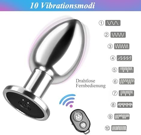 Phích Cắm Hậu Môn Inox 10 Chế độ Rung