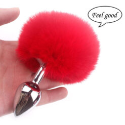 Alternative view of Buttplug đuôi thỏ cosplay (Đỏ)