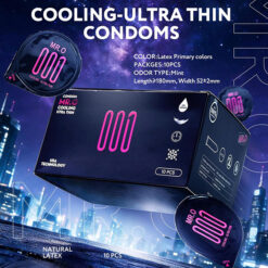 Bao cao su MR.O Cooling Ultra Thin trơn mỏng, kéo dài thời gian, nhiều gel