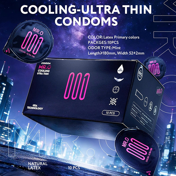 Bao cao su MR.O Cooling Ultra Thin trơn mỏng, kéo dài thời gian, nhiều gel